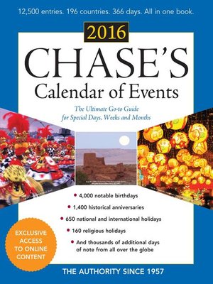 cover image of Chase's Calendar of Events 2016